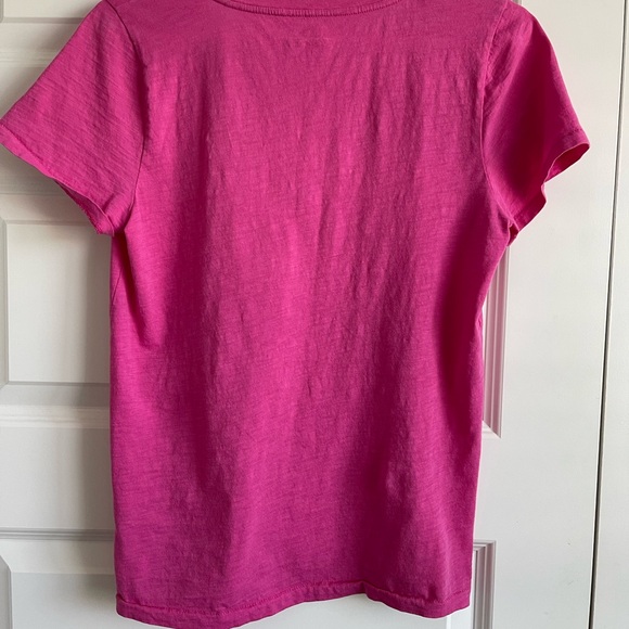 Women’s J Crew Factory pink v-neck slub cotton short sleeve t-shirt medium - Picture 4 of 4